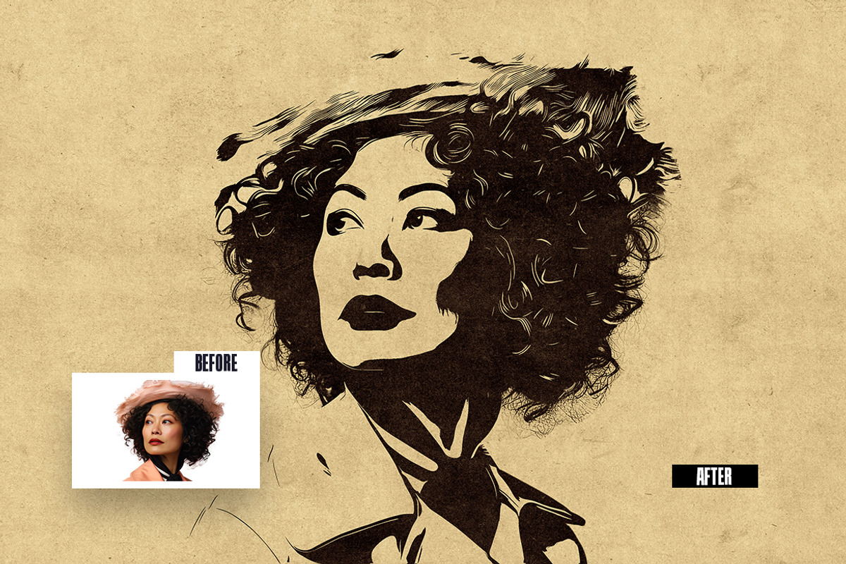 Woodcut Print Photo Effect, a Layer Style Add-On by iDoodle Studio (Photo 5 of 5)