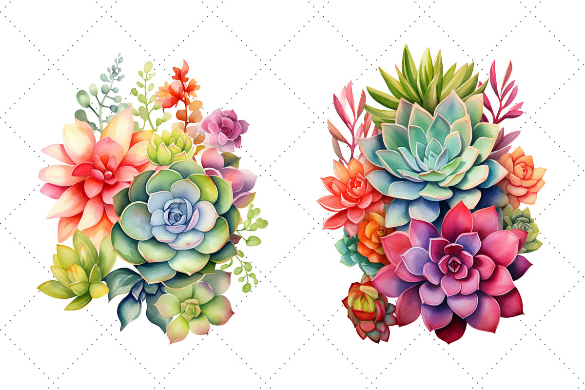 Succulent Variety Sublimation Art, an Illustration by FloridPrintables (Photo 3 of 7)