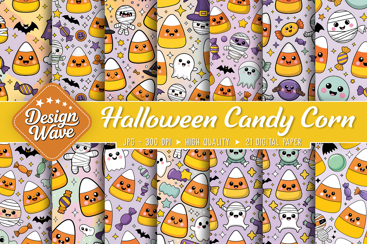Candy Corn Cuties Halloween Pattern, a Seasonal Illustration by Design Station (Photo 1 of 4)