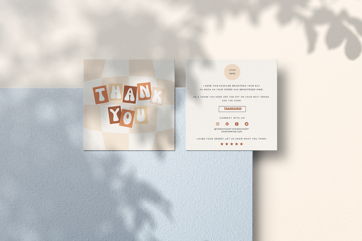 Retro Thank you Card Template, a Business Card Template by Hellohastore (Photo 4 of 9)