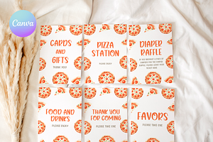 Pizza Baby Shower Table Sign Set, an Invitation Template by Digital_Mind