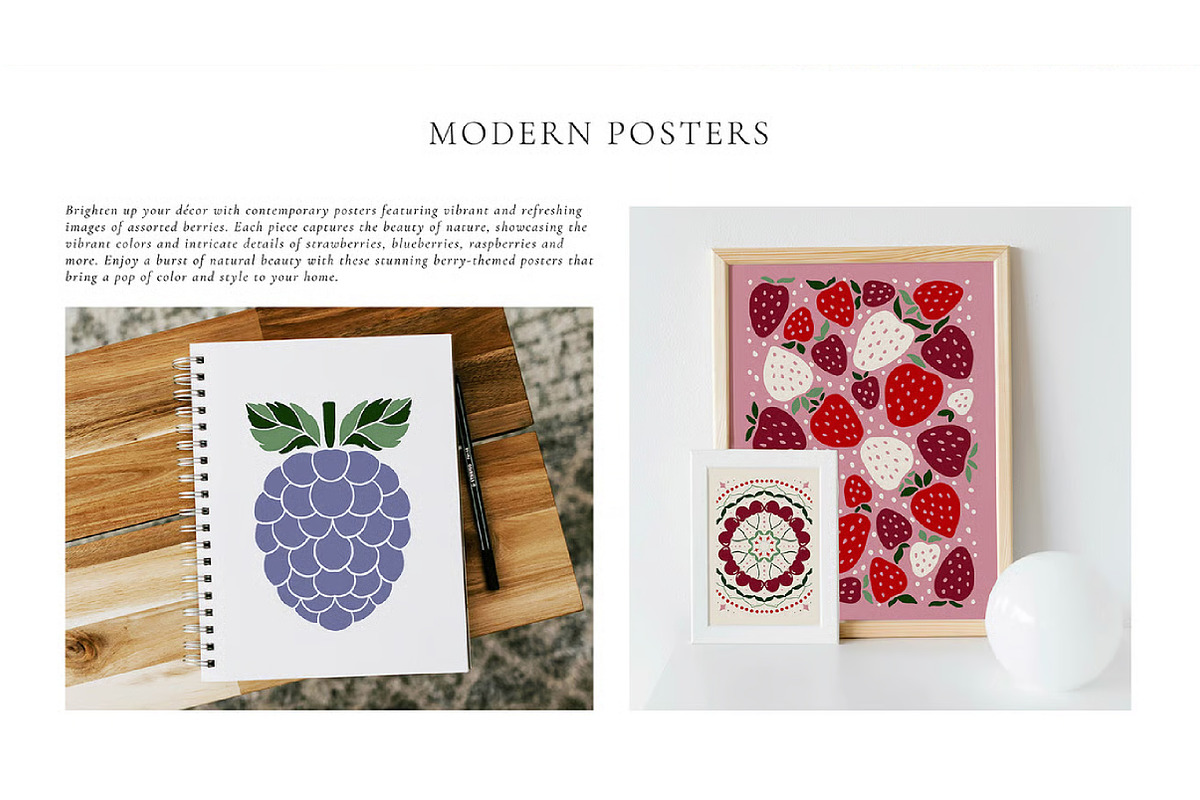 Berry Modern Poster Wall Art, an Illustration by fashionaddict (Photo 3 of 3)