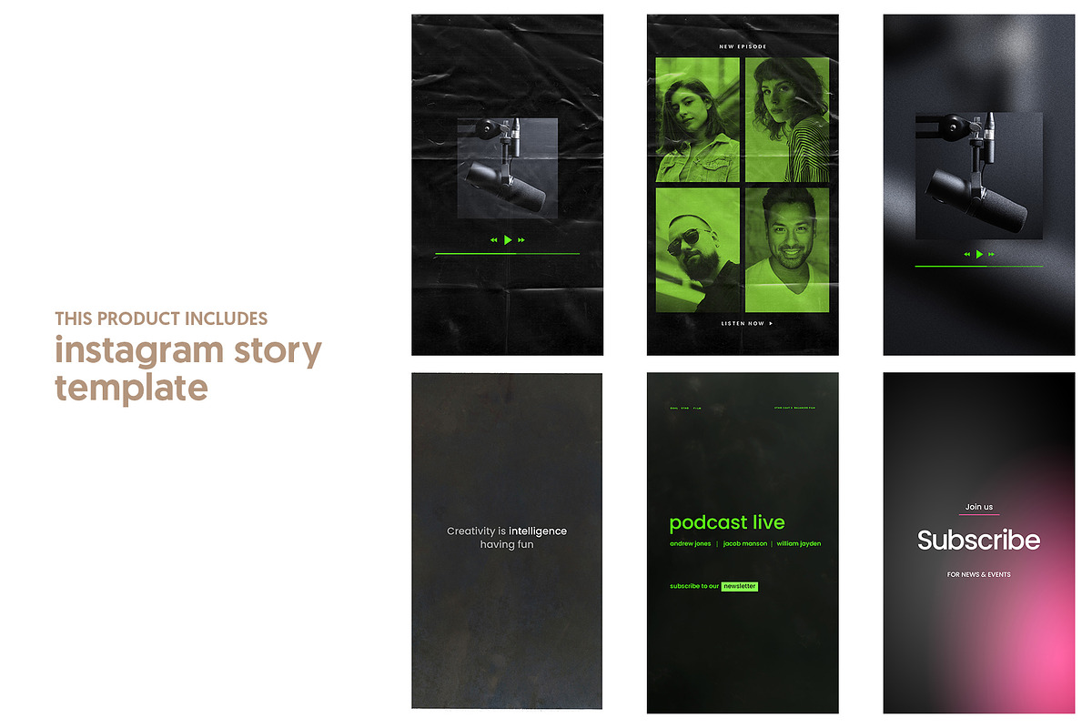 Podcast Instagram template, a Social Media Template by MockupHouse (Photo 6 of 7)