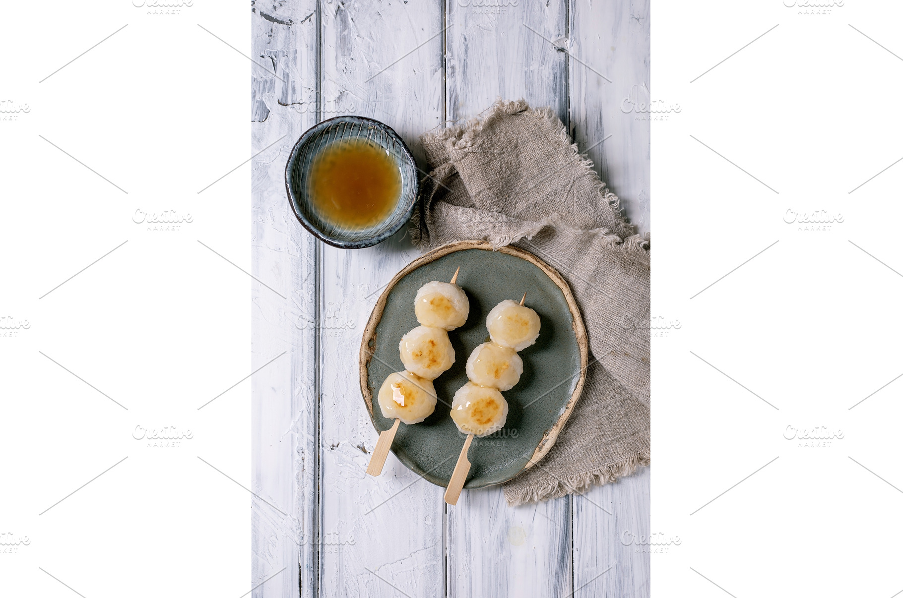 Traditional Japanese Dango Dumplings, a Background Photo by Natasha Breen