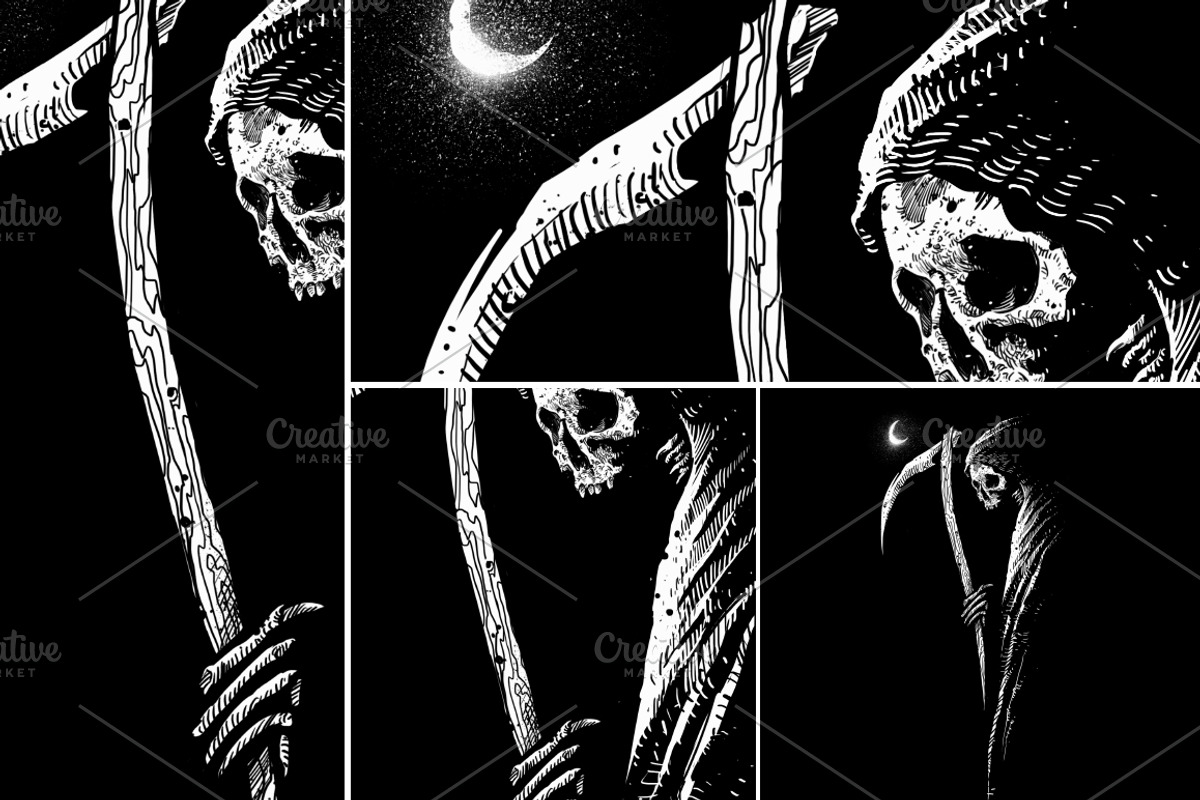 Ferocious Grim Reaper Merch Design, an Illustration by Design by sebrodbrick (Photo 1 of 2)