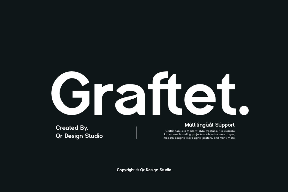 Graftet - Modern Bold Branding Font, a Sans Serif Font by QR Design Studio (Photo 1 of 15)