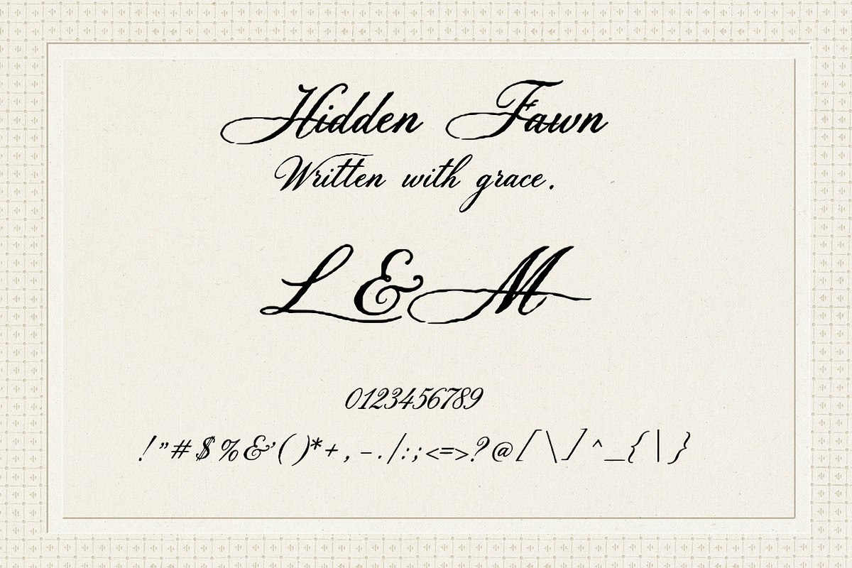 Hidden Fawn: Calligraphy Script Font, a Script Font by Mneme (Photo 6 of 9)