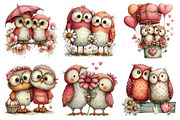 Spring Couple Owl Clipar, an Illustration by Daily.Designs (Thumbnail 3 of 7)