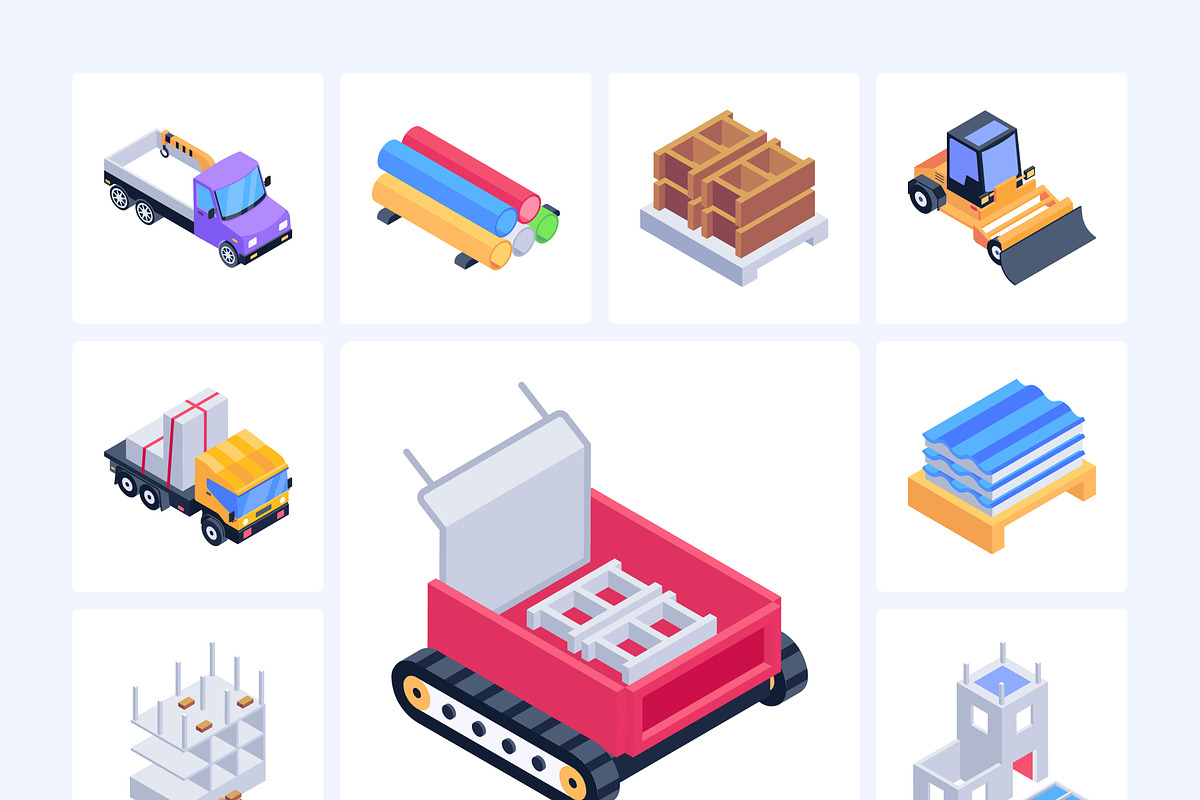 Mining Machinery Isometric Icons, an Emoji Icon by Vectors Market (Photo 9 of 9)