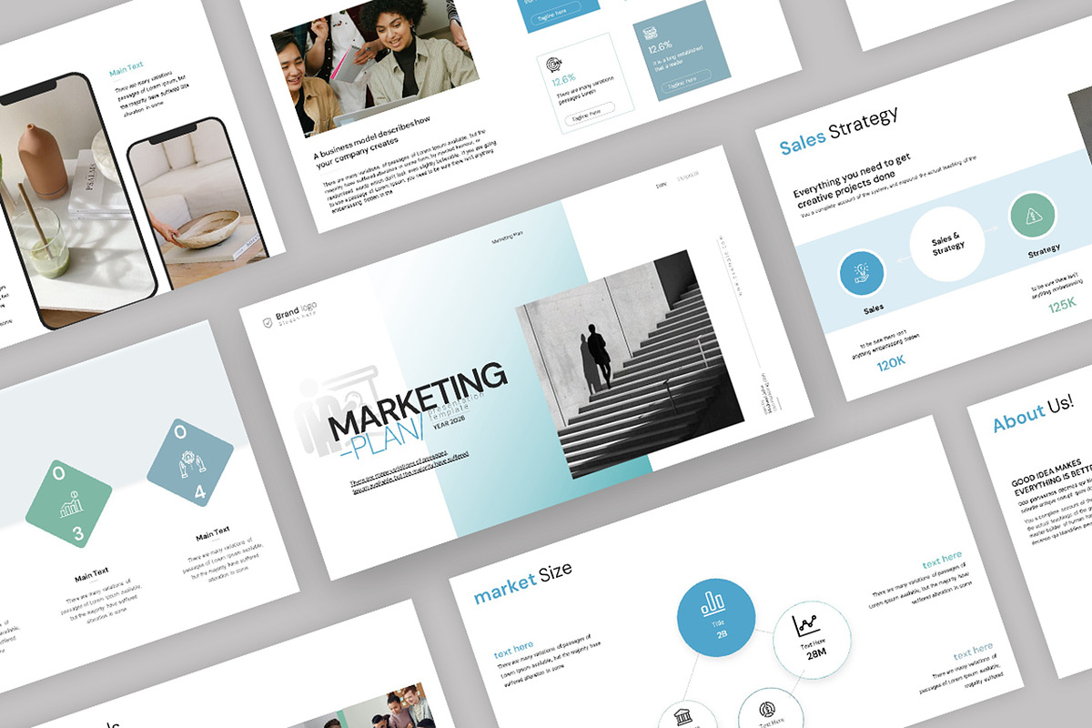 Marketing Plan Presentation Template, a Presentation Template by Slide_Genius1 (Photo 3 of 8)