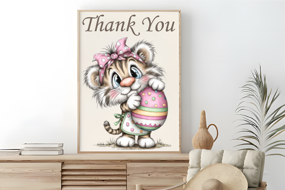 Quirky Easter Tiger Clipart Bundle, an Animal Illustration by RobertsArt (Photo 3 of 6)