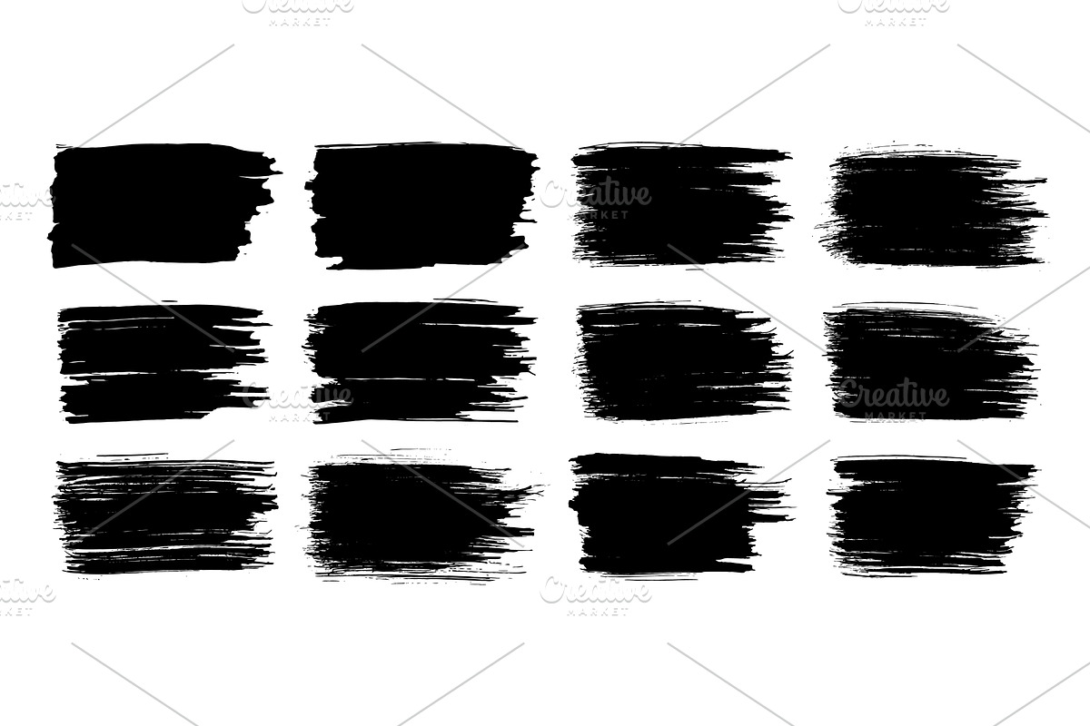 Paint brush. Black ink grunge brush, an Illustration by the8monkey