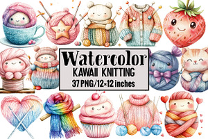 Kawaii Knitting, an Illustration by Design Market