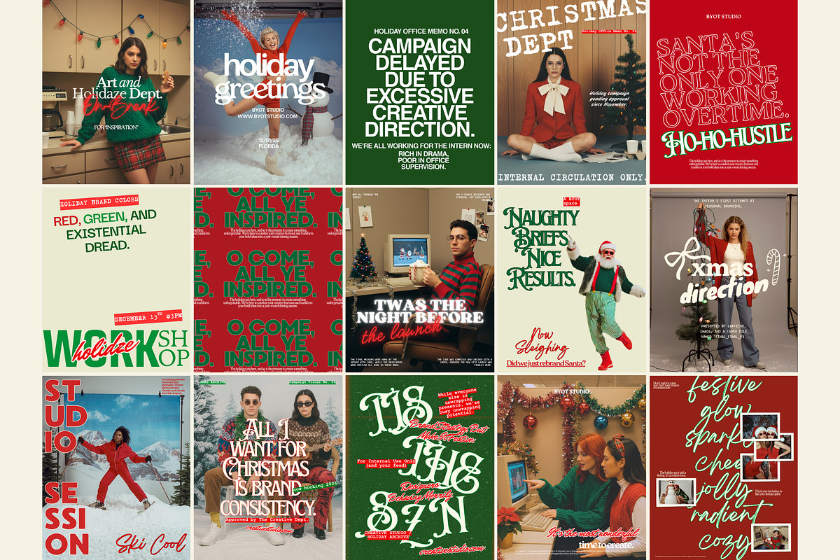 XMAS STUDIO Canva Template, a Social Media Template by BYOTstudios (Photo 2 of 12)