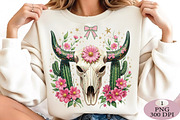 Preppy Cowgirl PNG Floral Cow, an Illustration by Daily.Designs (Thumbnail 2 of 5)