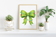 Festive Green  Bow Christmas PNG, an Illustration by Craft Nest (Thumbnail 5 of 6)