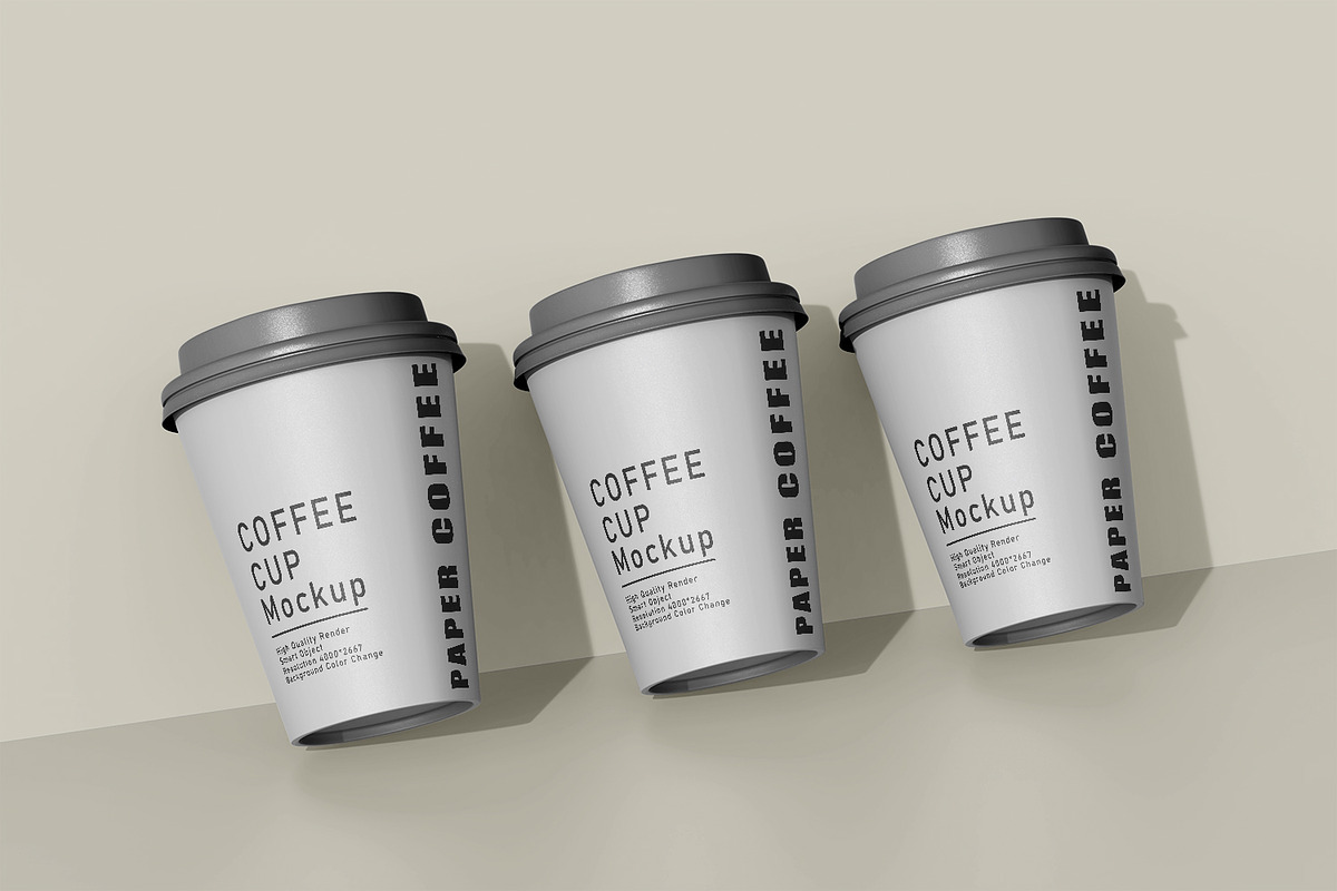 Scattered Paper Cups Mockup, a Packaging Mockup by pixelmock (Photo 5 of 18)