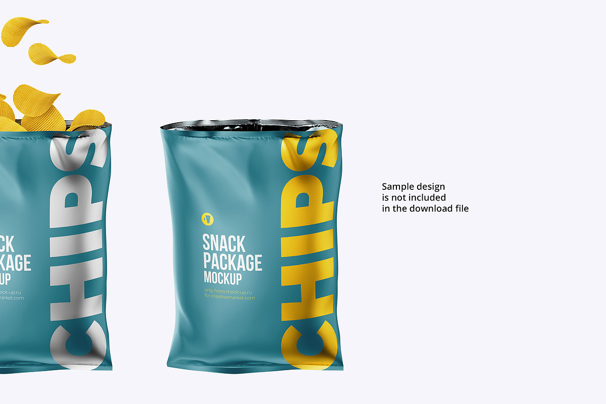 Snack Package Mockup with chips, a Packaging Mockup by easymock (Photo 7 of 7)