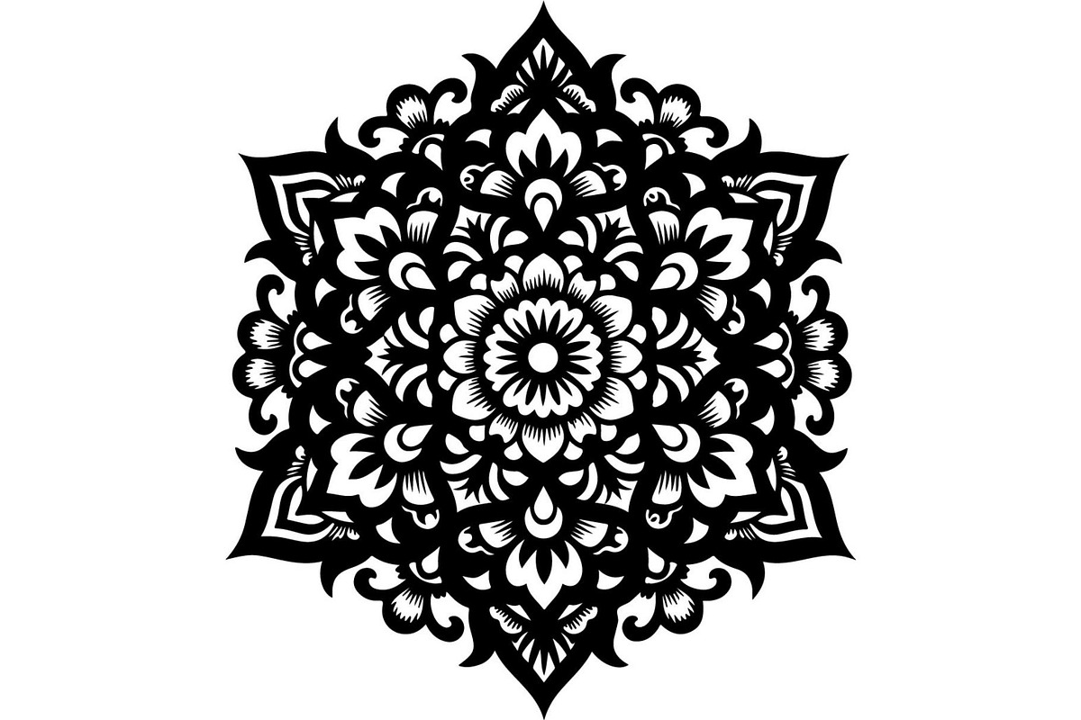 Black Floral Mandala Bundle, an Illustration by Designer_Momina (Photo 15 of 20)