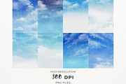 Blue Sky Watercolor Backgrounds, a Texture Illustration by ArtbyHien (Thumbnail 4 of 4)
