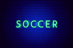 Soccer Football Neon Vector Icons