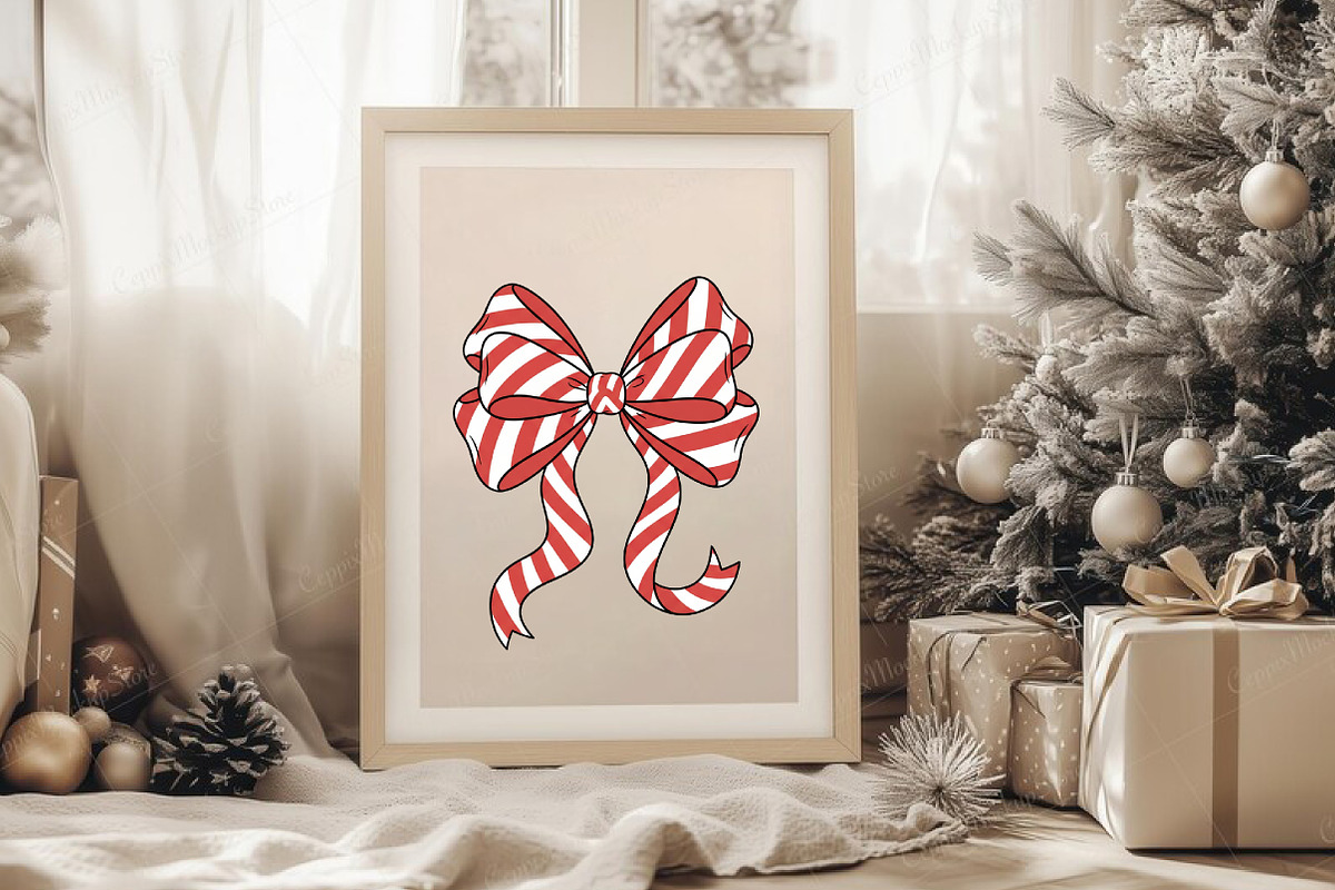 Christmas Coquette Bow PNG, an Illustration by Libby Wishes (Photo 6 of 8)