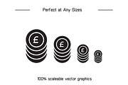 Pound Bank, Coin Money Icons Set, a Finance Illustration by Designfour (Thumbnail 7 of 7)