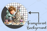 Whimsical Summer Beach Kids Clipart, an Illustration by Canvas Craft (Thumbnail 2 of 7)