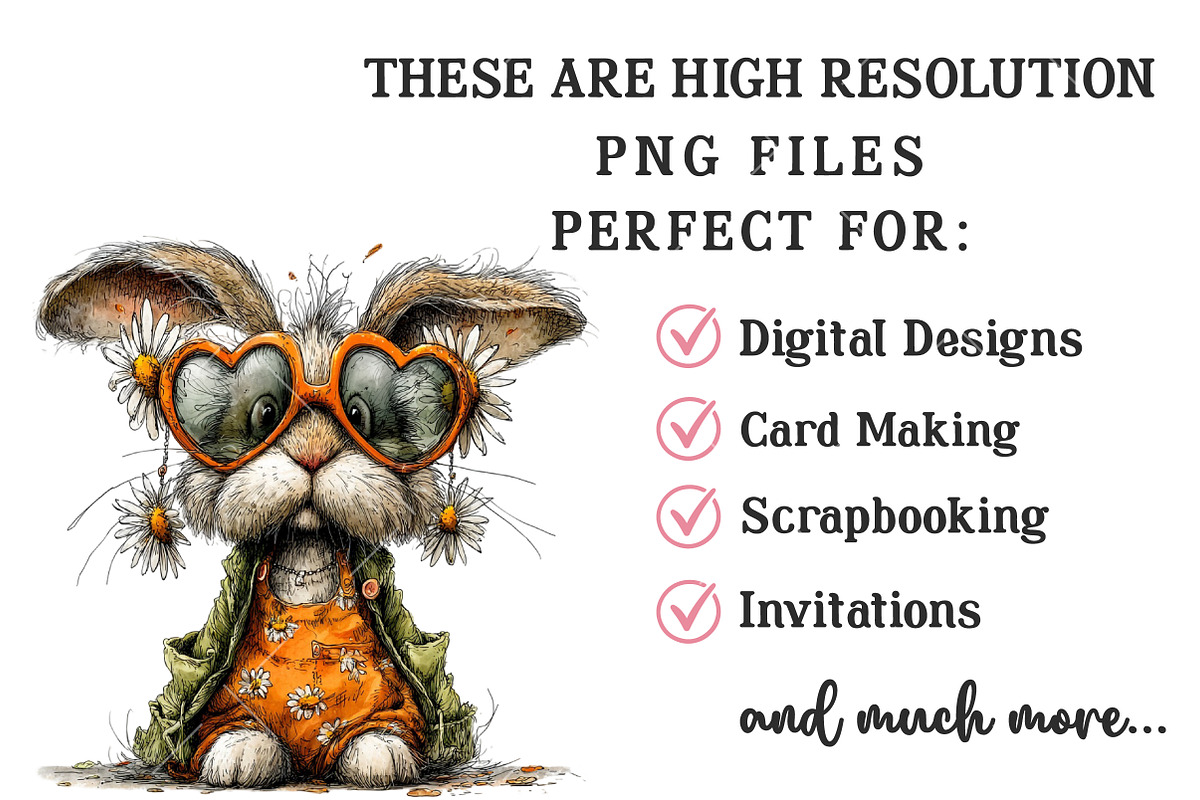 Whimsical Easter Bunny Clipart, an Illustration by OK Design (Photo 6 of 6)