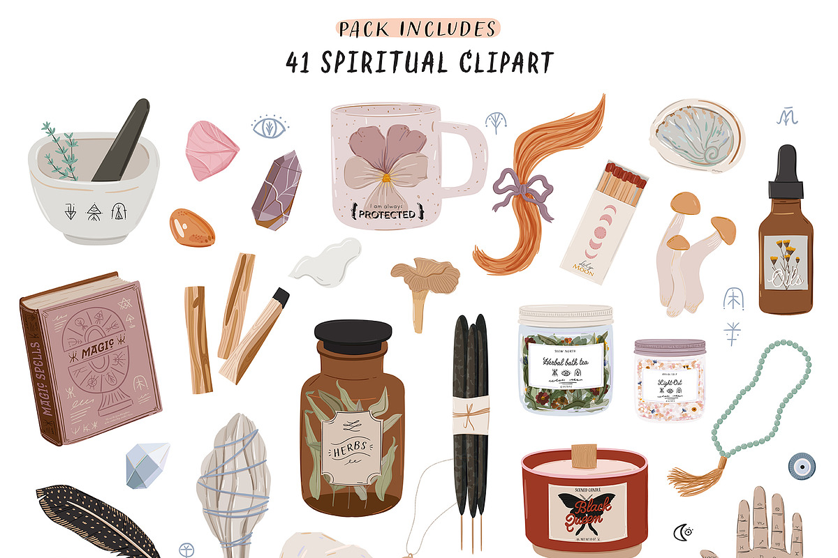 Spiritual Self-Care & Magic Rituals, an Illustration by Ruslana Lubenets (Photo 3 of 14)