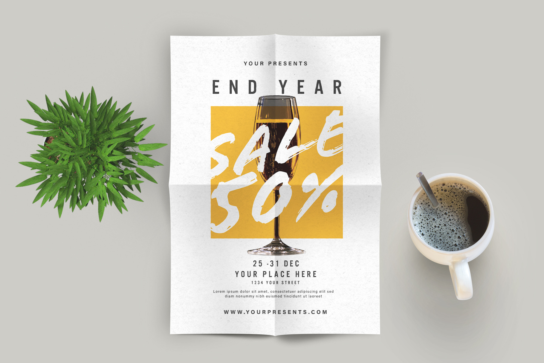 New Year Sale Flyer by Lilyshop  Creative Market