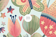 Delicate Butterflies, Floral Pattern, a Pattern Graphic by Velliniki (Thumbnail 7 of 11)