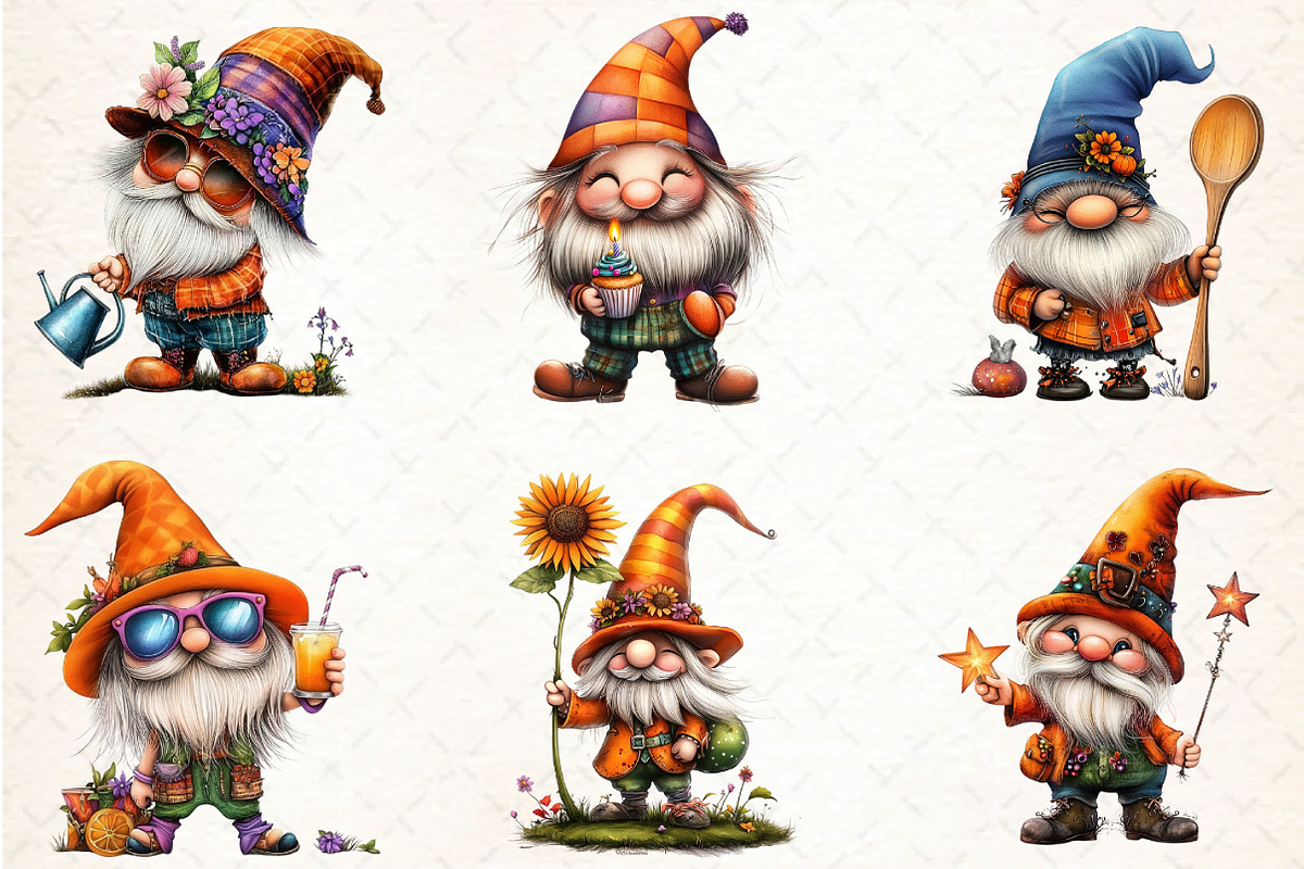 Stylish Gnome Clipart, an Illustration by DreamCafeArt (Photo 7 of 8)