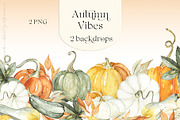 Autumn Vibes. Pumpkins Watercolor, an Illustration by LABFcreations (Thumbnail 14 of 21)
