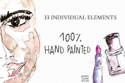 Makeup Watercolor Clipart, an Illustration by MariaScaroniAtelier (Thumbnail 2 of 5)