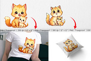 Cat Mother's Day Clipart, a Graphic by Artnoy (Thumbnail 3 of 5)