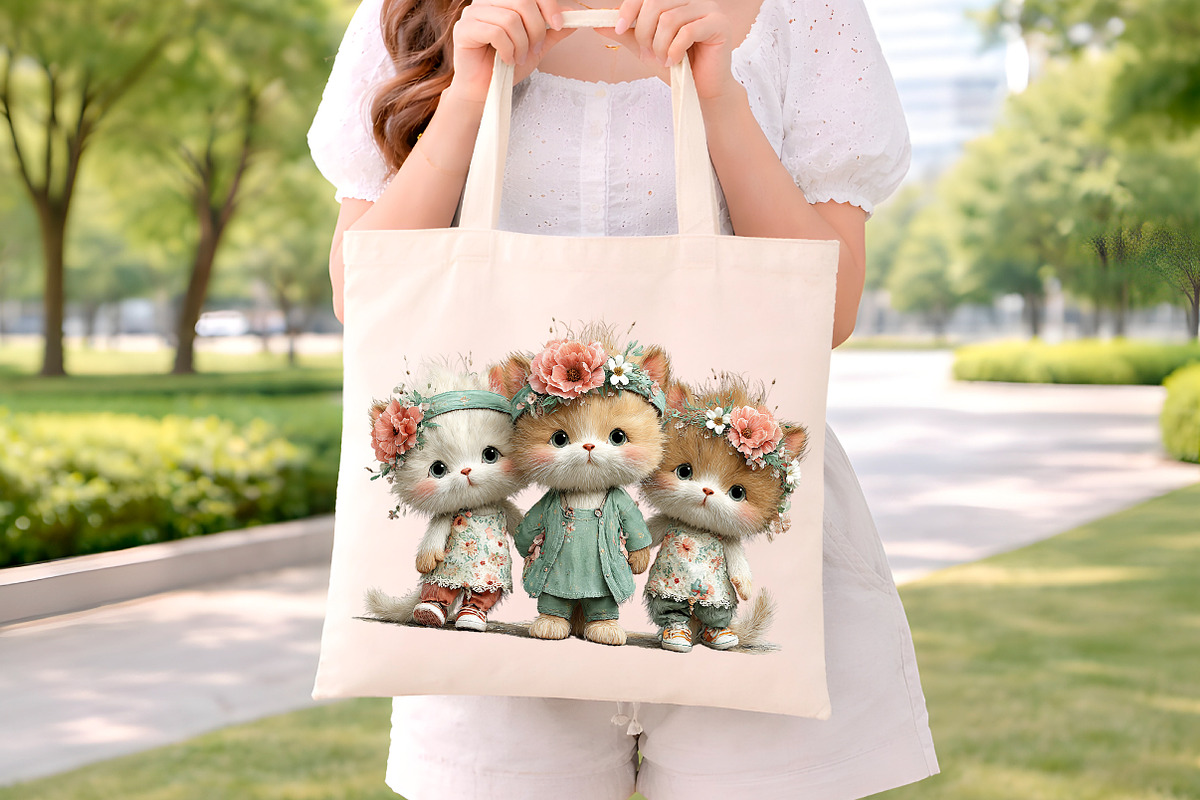 Whimsical Summer Cat Clipart, an Illustration by Digital Artistic99 (Photo 9 of 11)