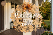 Welcome Fall Door Sign SVG Bundle, a Decorative Illustration by svgocean (Thumbnail 9 of 11)