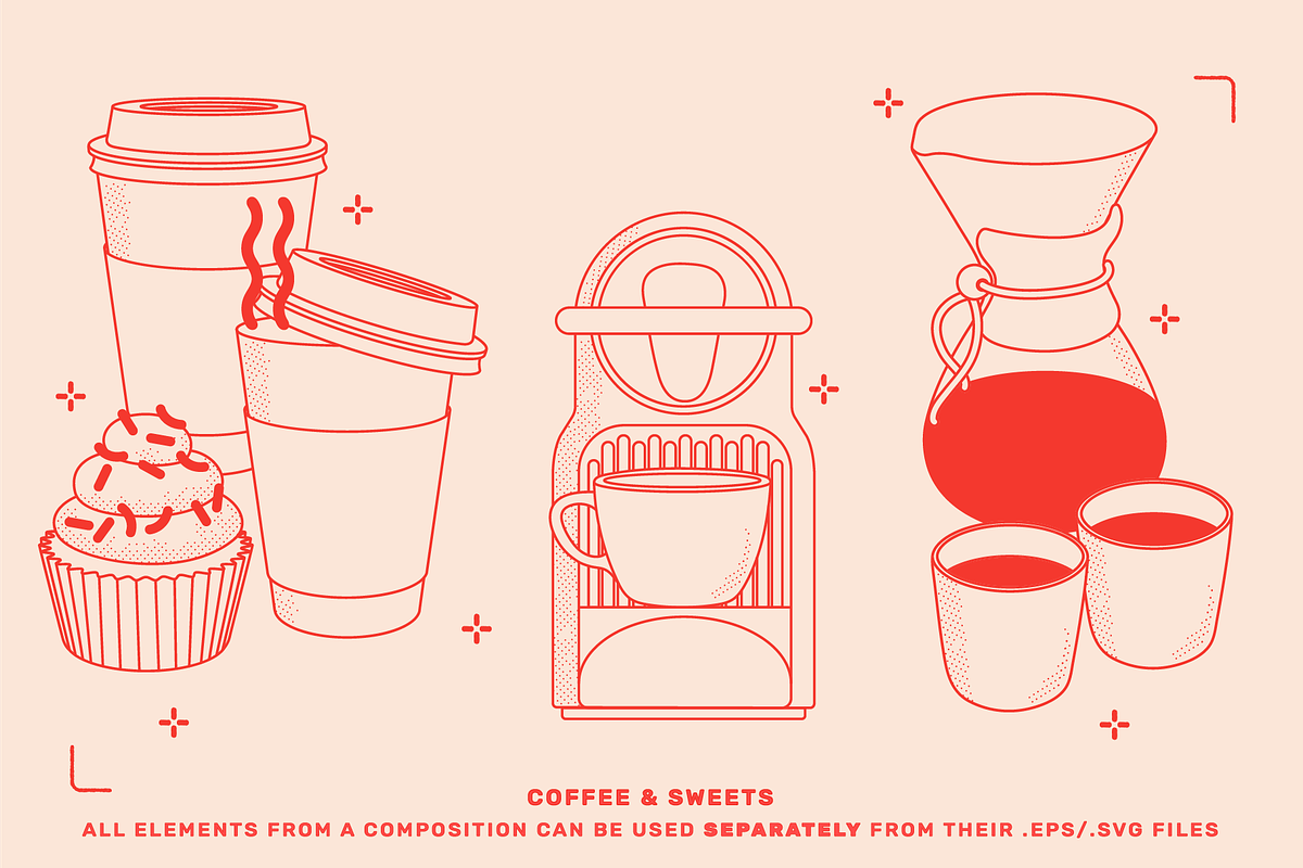 Coffee Vector Illustrations, a Food Illustration by TheFoodAtlas (Photo 3 of 7)