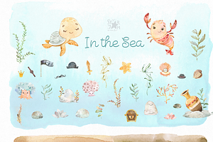 In The Sea. Watercolor Collection