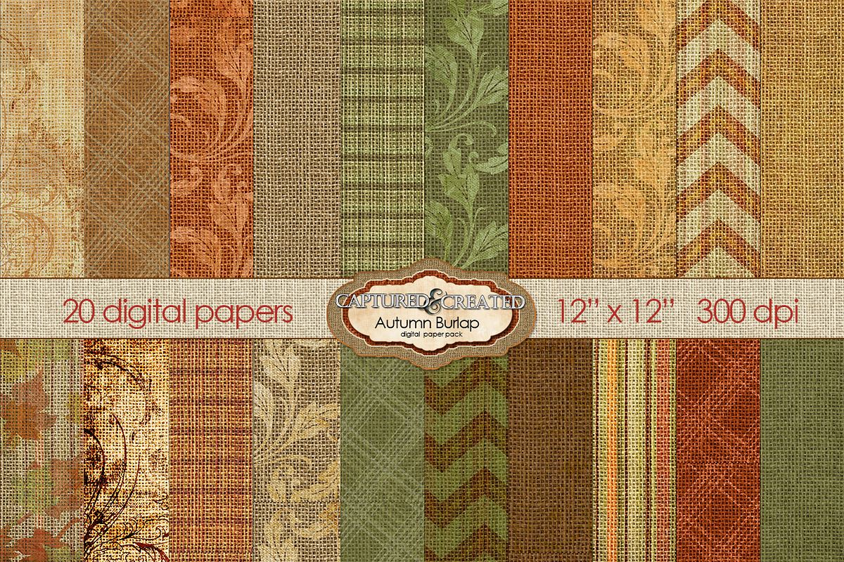 Autumn Burlap 20: Digital Paper