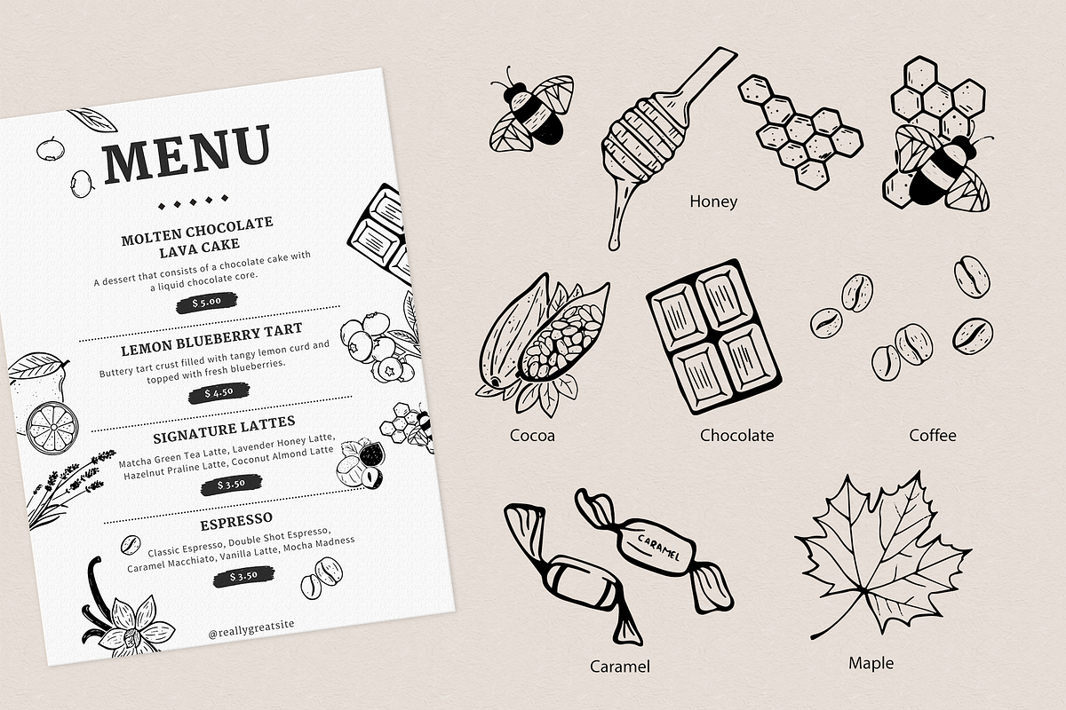 Flavours of the world - line art, a Food Illustration by PenguinArtStudio (Photo 3 of 9)