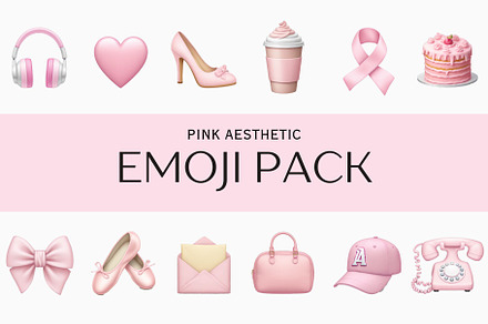 55 Pink Aesthetic Emoji Pack, an Emoji Icon by Amond Studio
