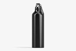 Black Bottle With Carabiner 3D Model