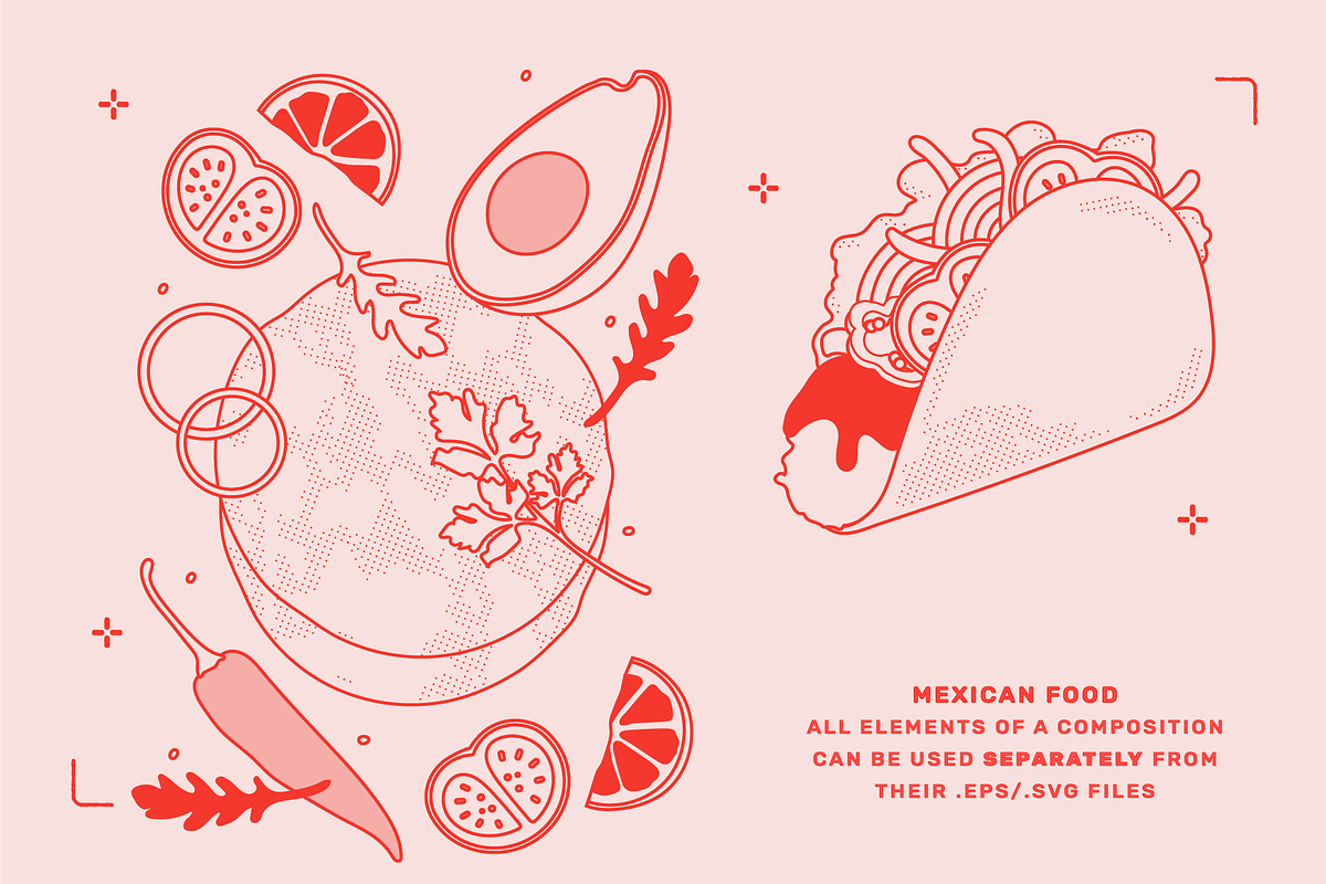 MEXICAN FOOD VECTOR ILLUSTRATIONS, a Food Illustration by TheFoodAtlas (Photo 2 of 16)