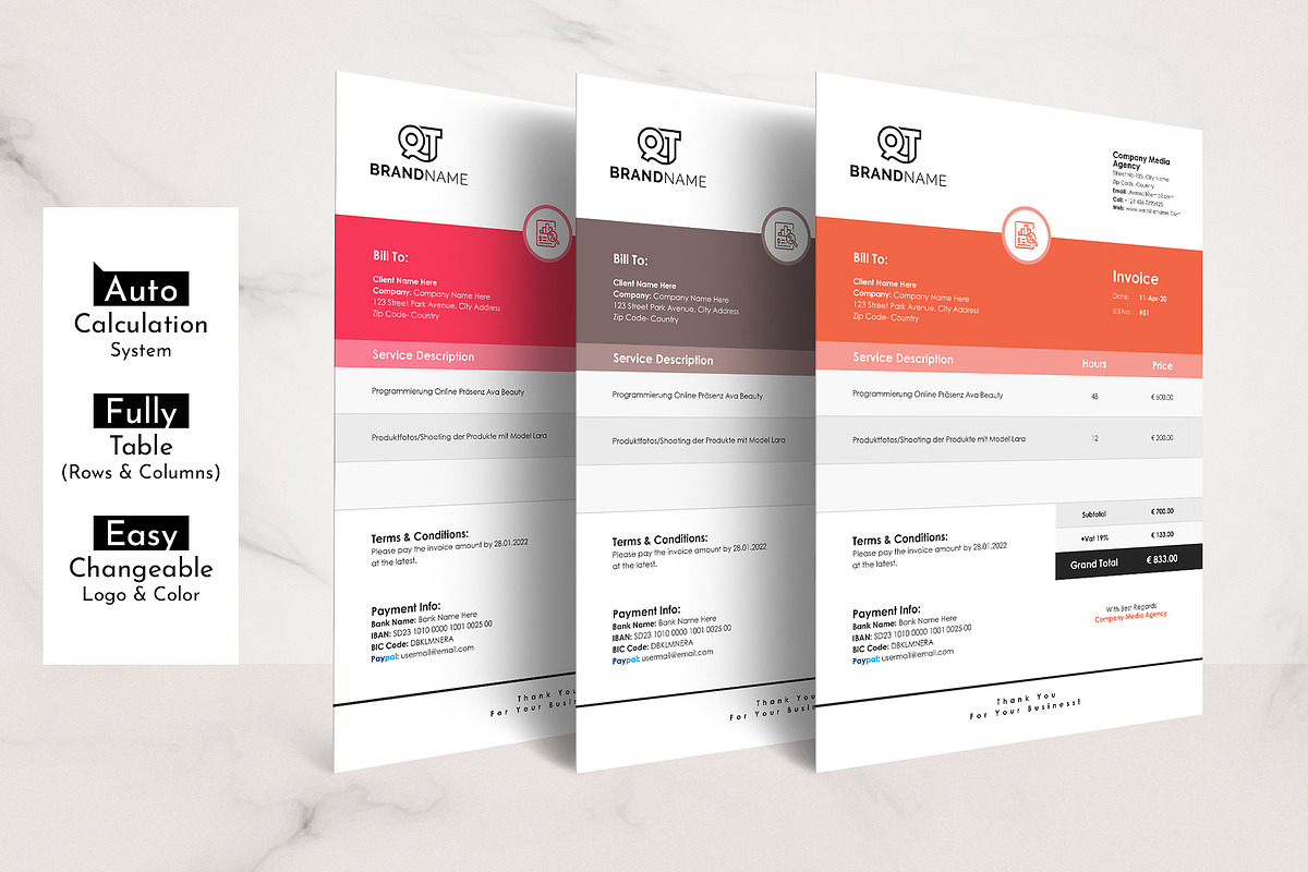 Invoice Template Google Docs Word, a Stationery Template by Tbunny (Photo 2 of 12)