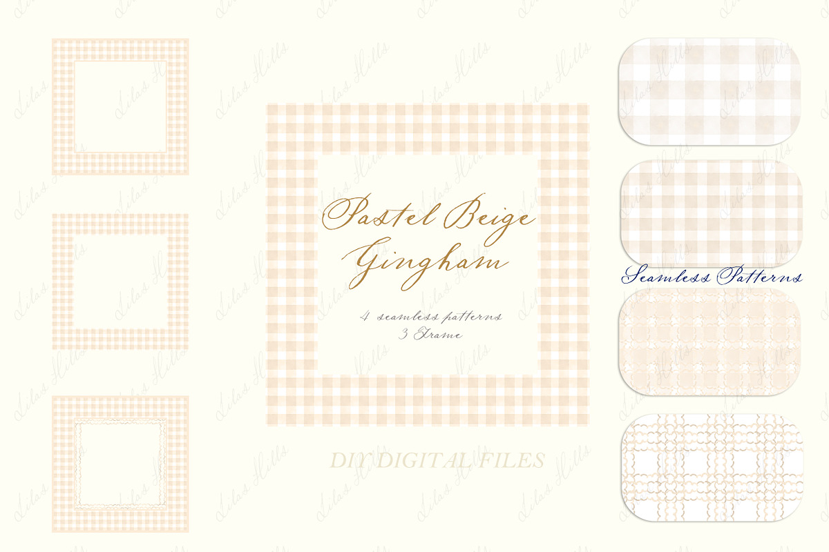 Gingham Pastel Lilac Pattern Frames, a Graphic by LABFcreations (Photo 4 of 4)