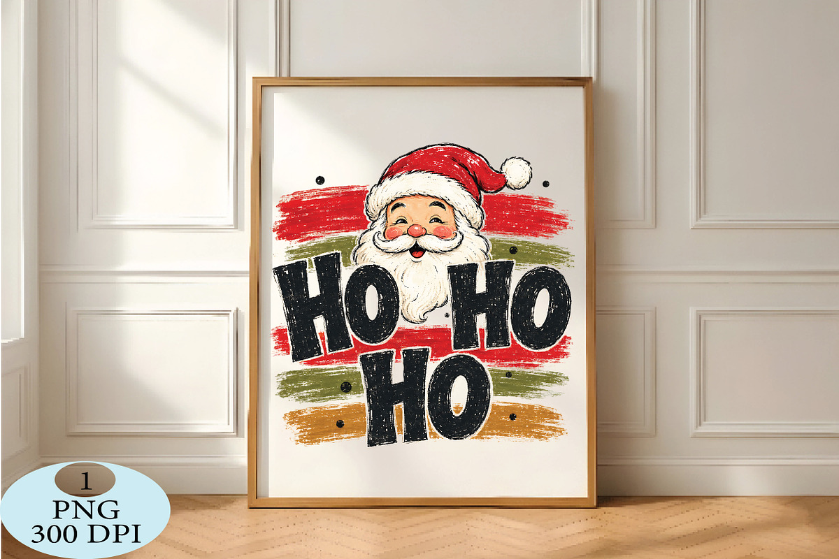 Retro Santa Claus Ho Ho Ho PNG, a Seasonal Illustration by Daily.Designs (Photo 5 of 5)