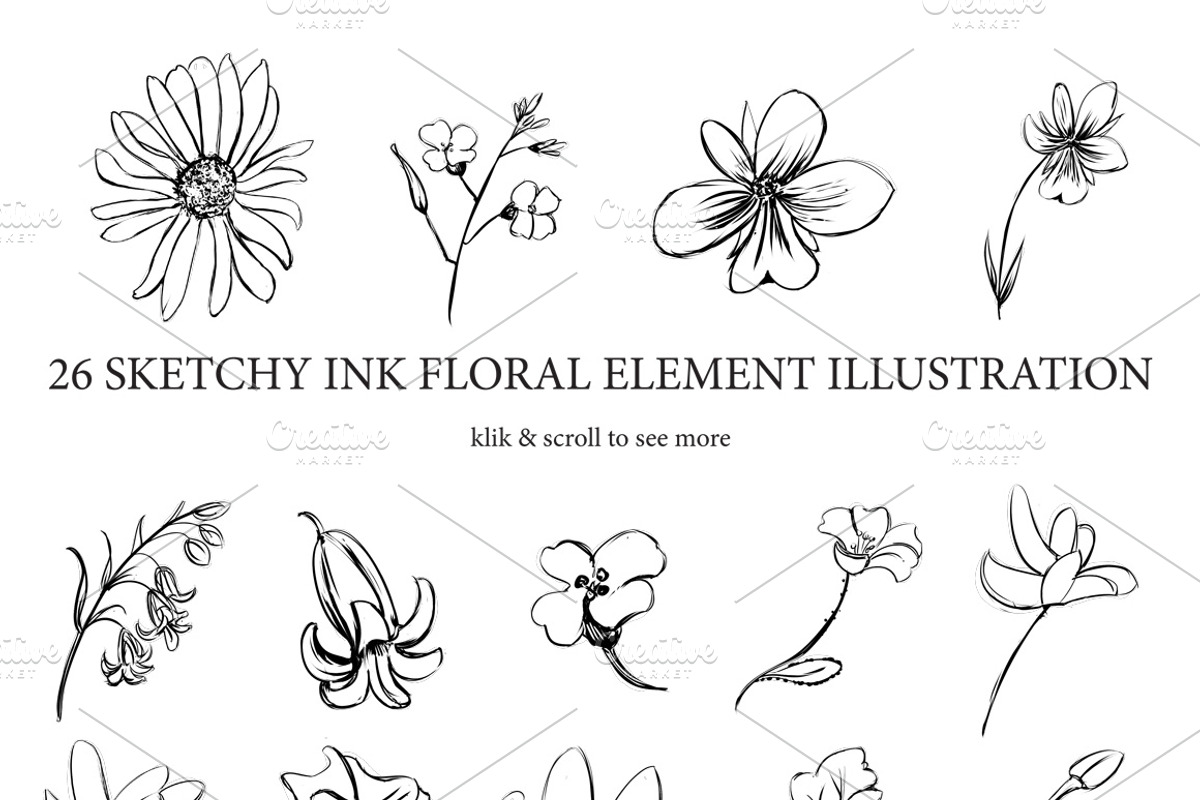 Sketchy Ink Floral Illustration, an Illustration by Storyteller Imagery (Photo 5 of 6)