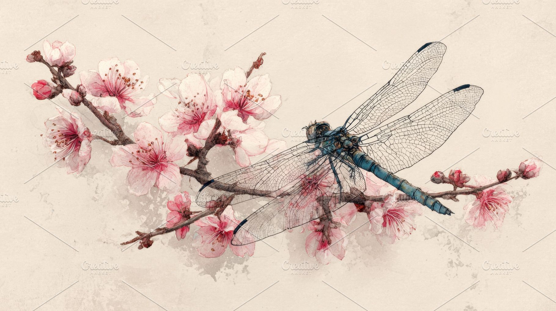 Dragonfly on cherry bloom, a Photo by Beautiful things